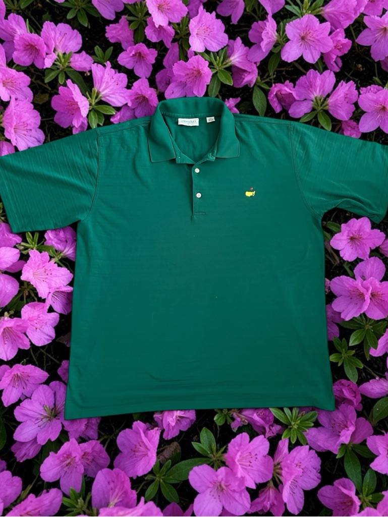 Masters Performance Mens Xl Classic Green Masters Polo Yellow Logo On Chest